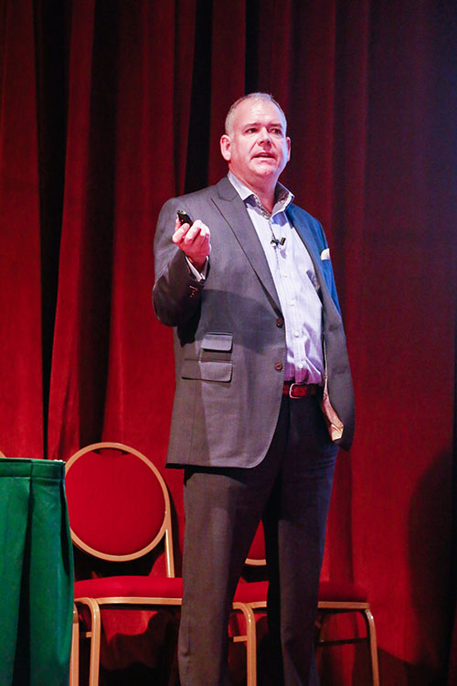 John Young speaking at an employer event
